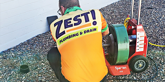 zest plumbing cleaning a drain in scottsdale AZ